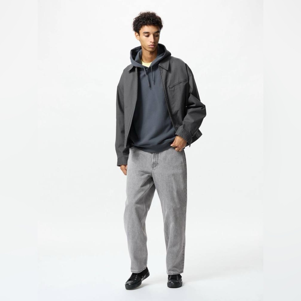 Uniqlo Loose Straight Jeans in Light Grey - Size 32